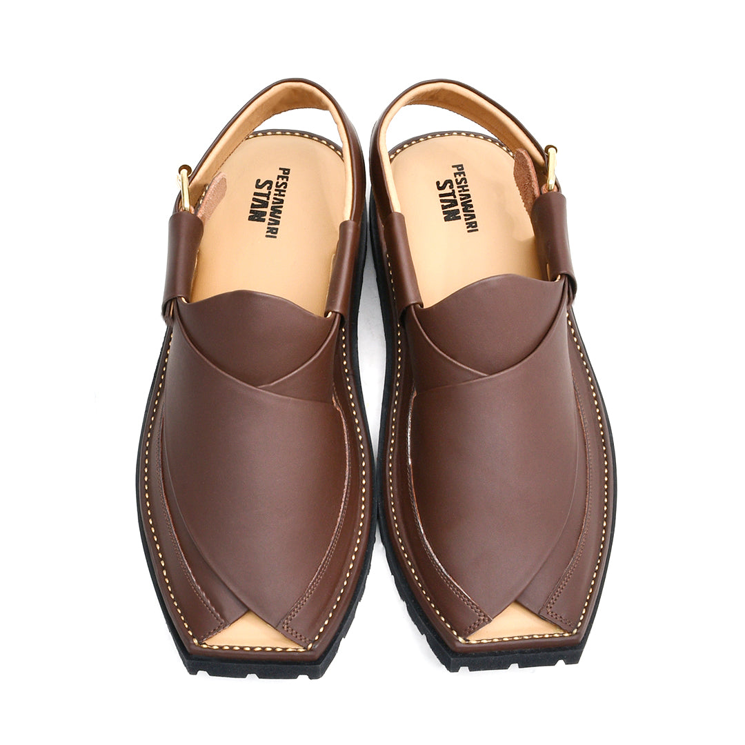 LEATHER PESHAWARI CHAPPAL - ATG0004 - COFFEE