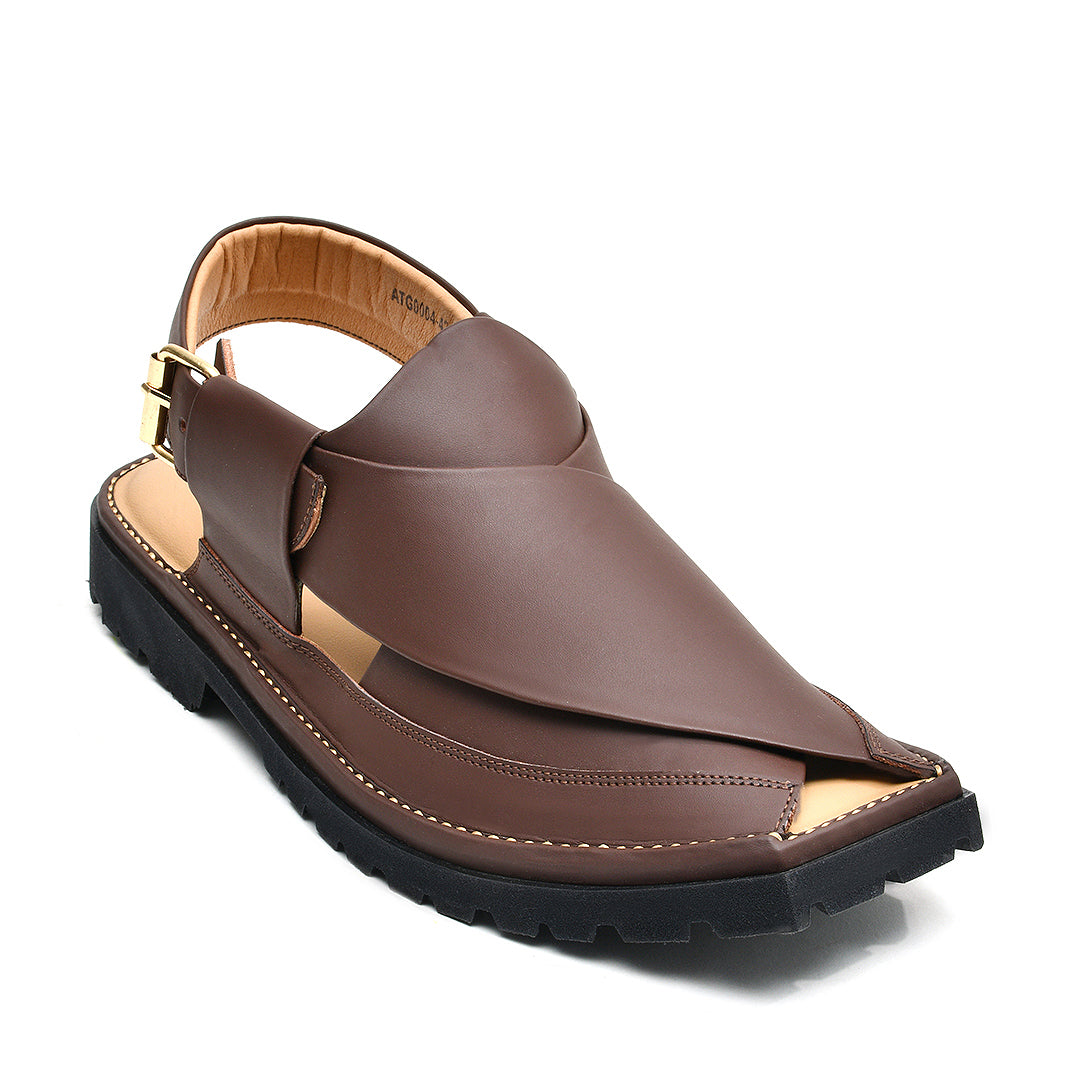 LEATHER PESHAWARI CHAPPAL - ATG0004 - COFFEE
