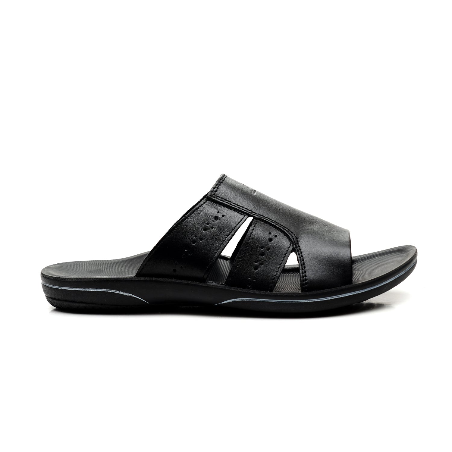 LEATHER SLIPPER - GR-1428 BLACK