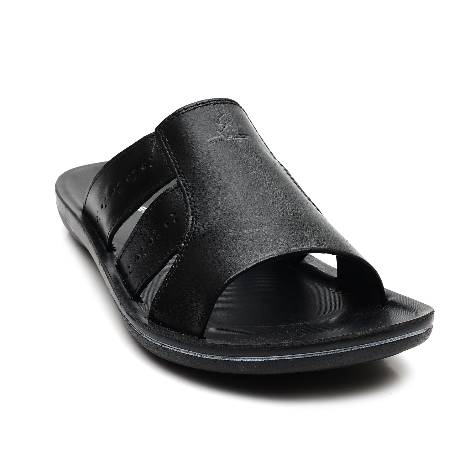 LEATHER SLIPPER - GR-1428 BLACK