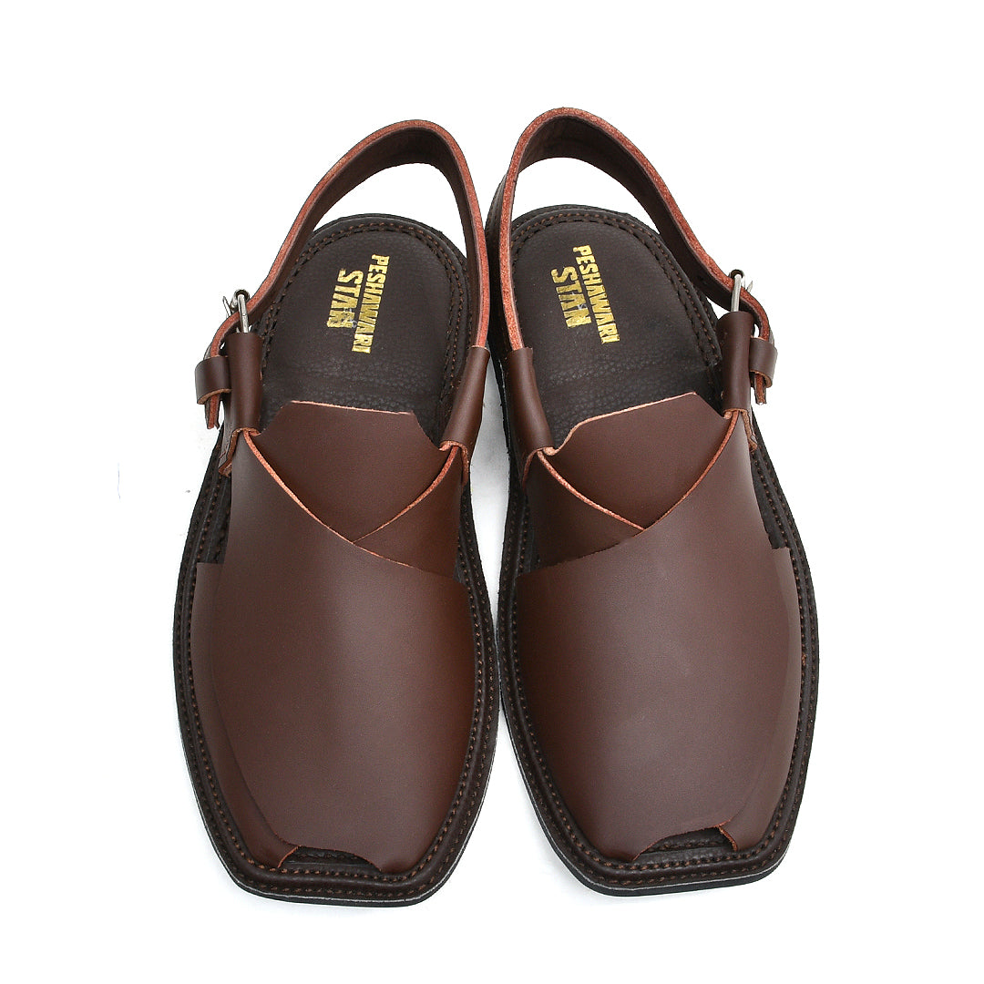 LEATHER PESHAWARI CHAPPAL - ATG-0008 COFFEE