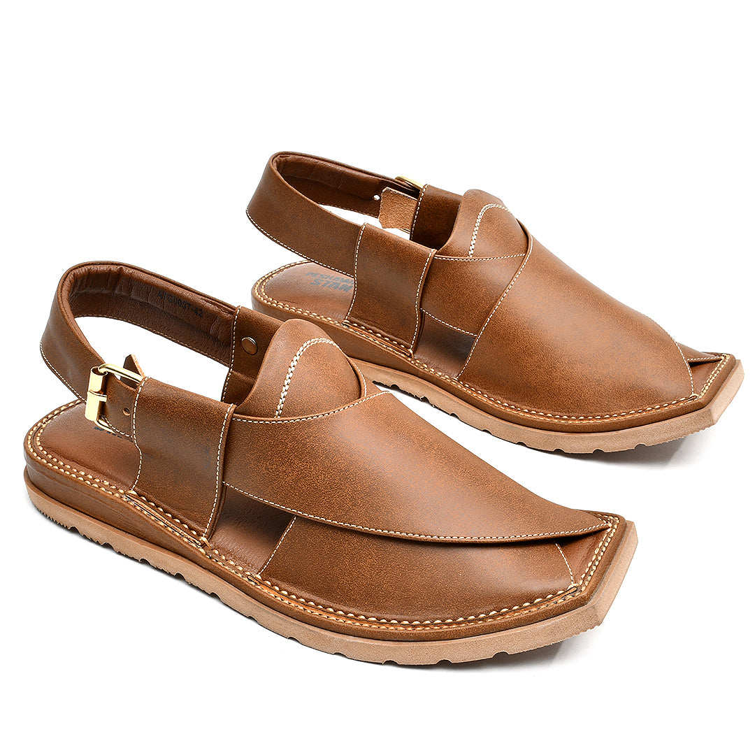 LEATHER PESHAWARI CHAPPAL - ATG-0007 MUSTARD