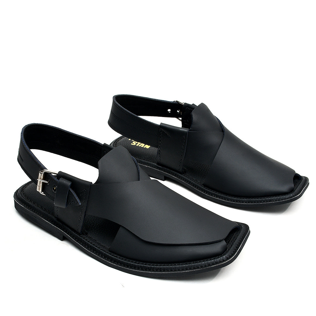 LEATHER PESHAWARI CHAPPAL - ATG-0008 BLACK