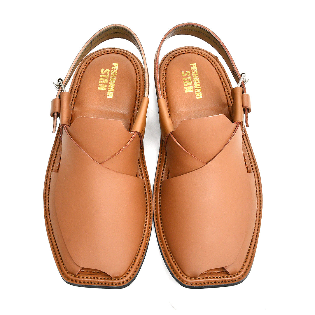 LEATHER PESHAWARI CHAPPAL - ATG-0008 TAN