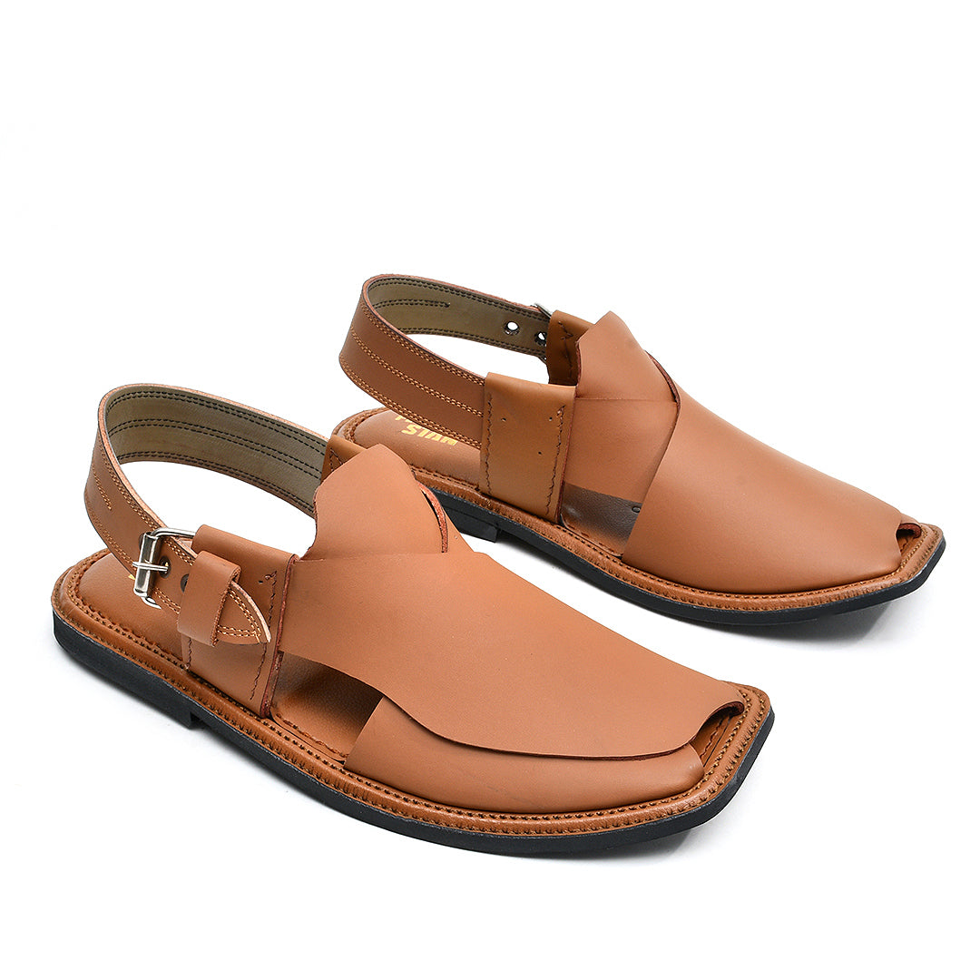 LEATHER PESHAWARI CHAPPAL - ATG-0008 TAN