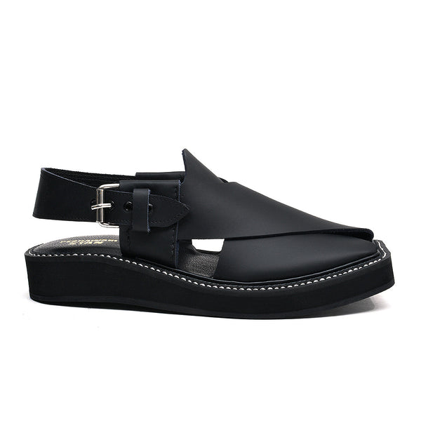 LEATHER PESHAWARI CHAPPAL - ATG0005 - BLACK