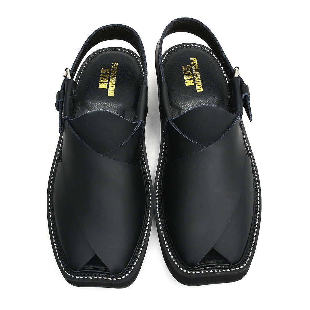 LEATHER PESHAWARI CHAPPAL - ATG0005 - BLACK