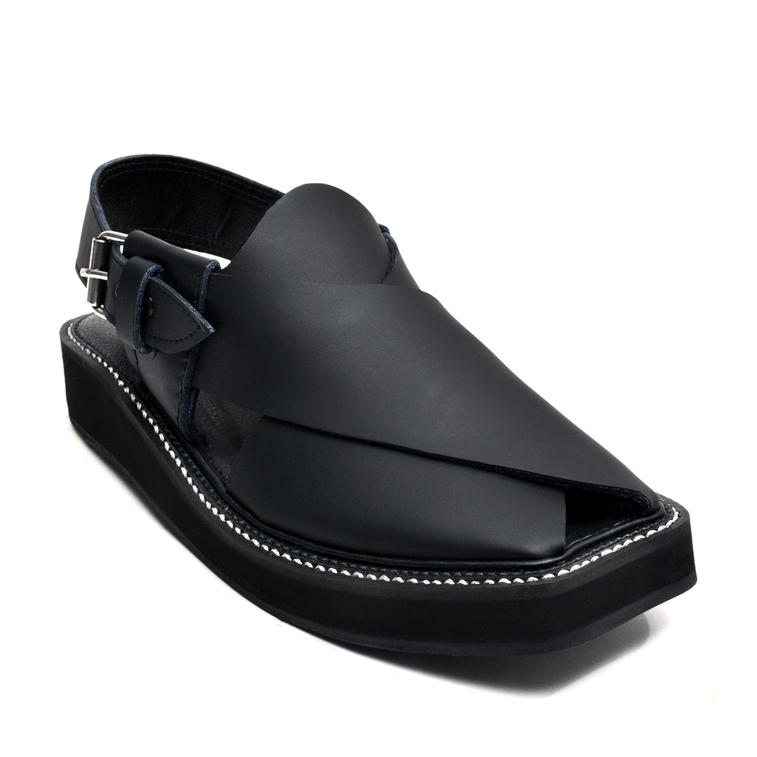 LEATHER PESHAWARI CHAPPAL - ATG0005 - BLACK