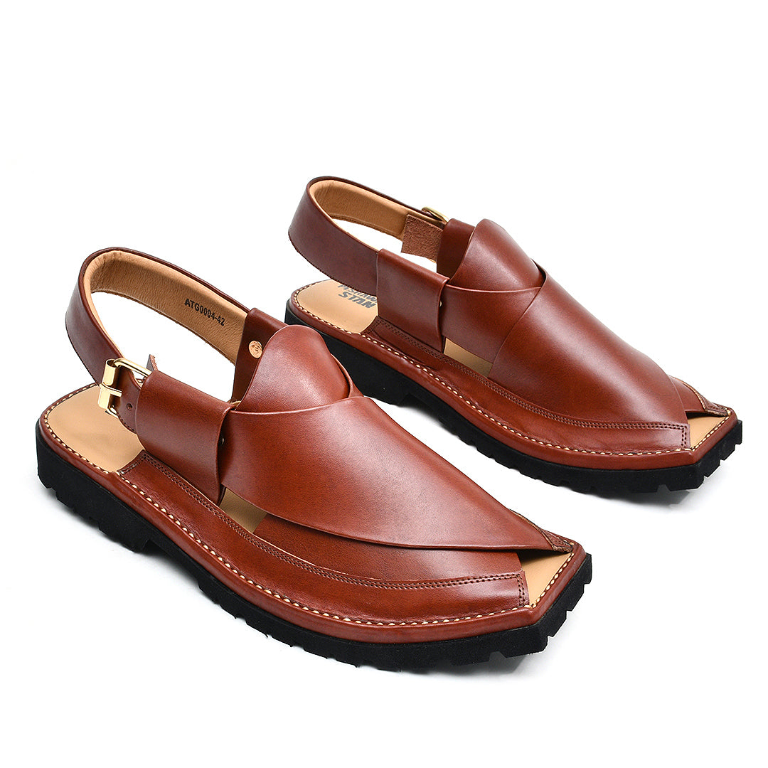 LEATHER PESHAWARI CHAPPAL - ATG0004 - MAROON