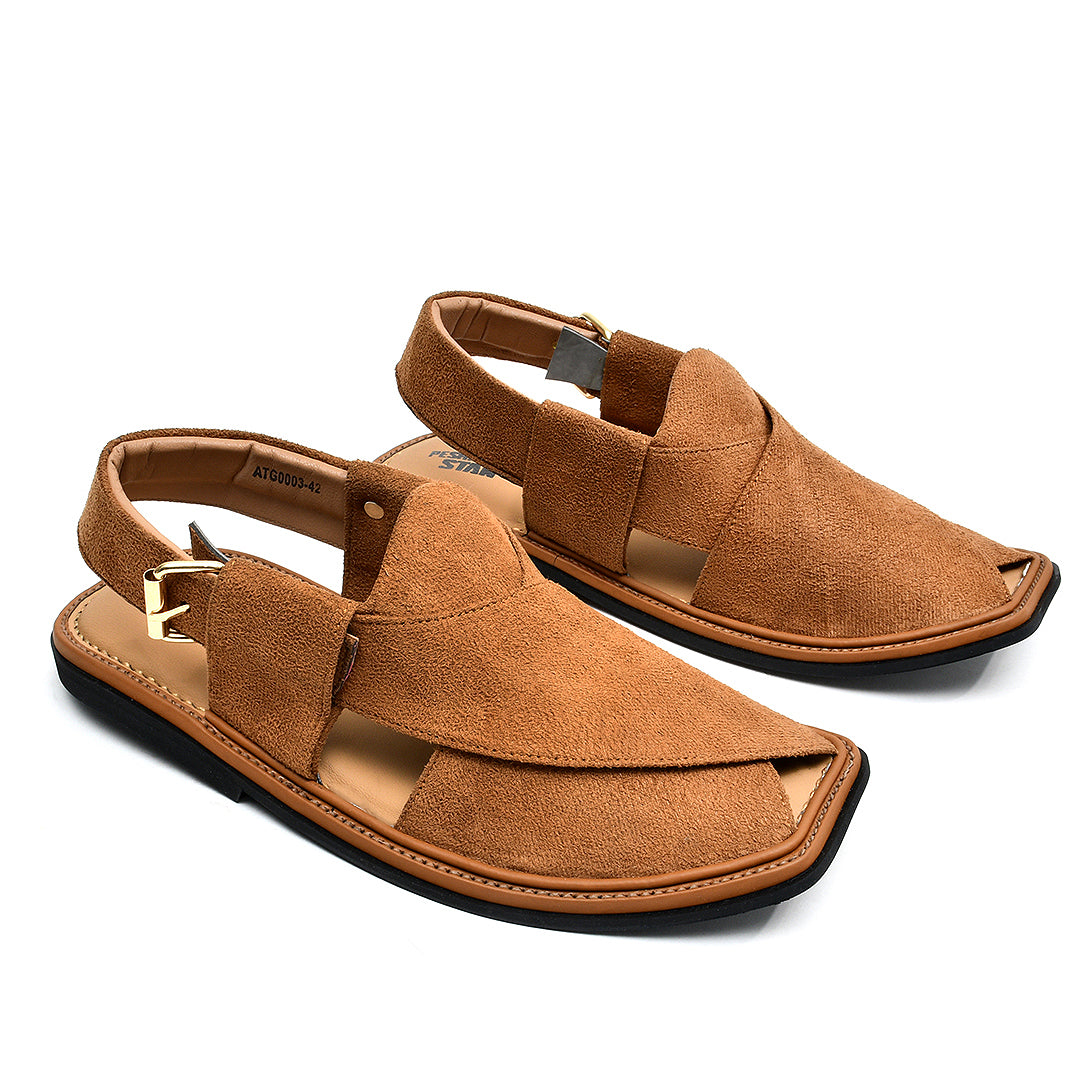 LEATHER PESHAWARI CHAPPAL - ATG0003 - TAN FB