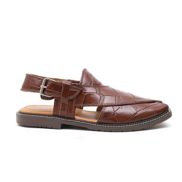 LEATHER PESHAWARI CHAPPAL - FRG-0005 - BROWN
