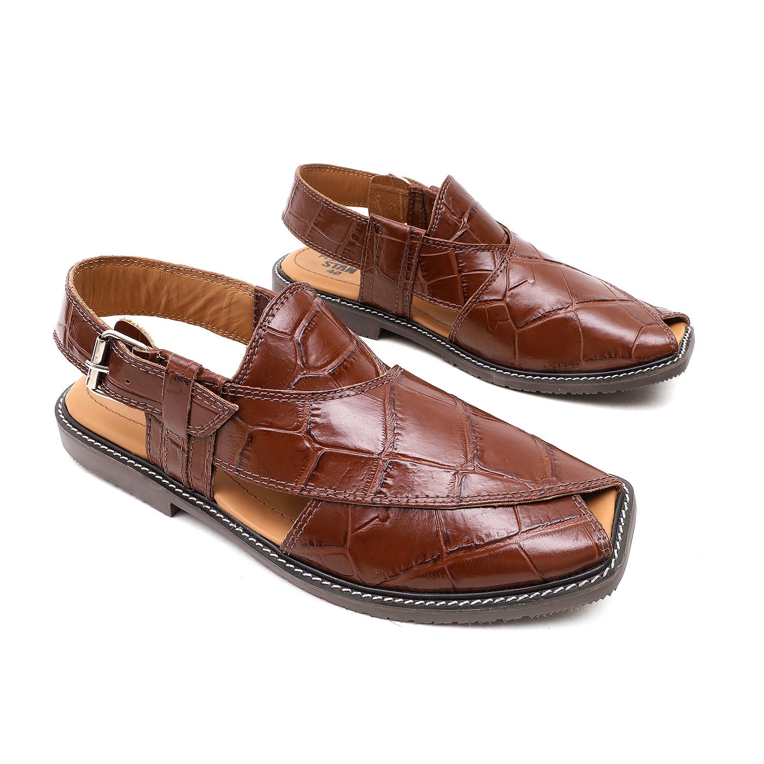 LEATHER PESHAWARI CHAPPAL - FRG-0005 - BROWN