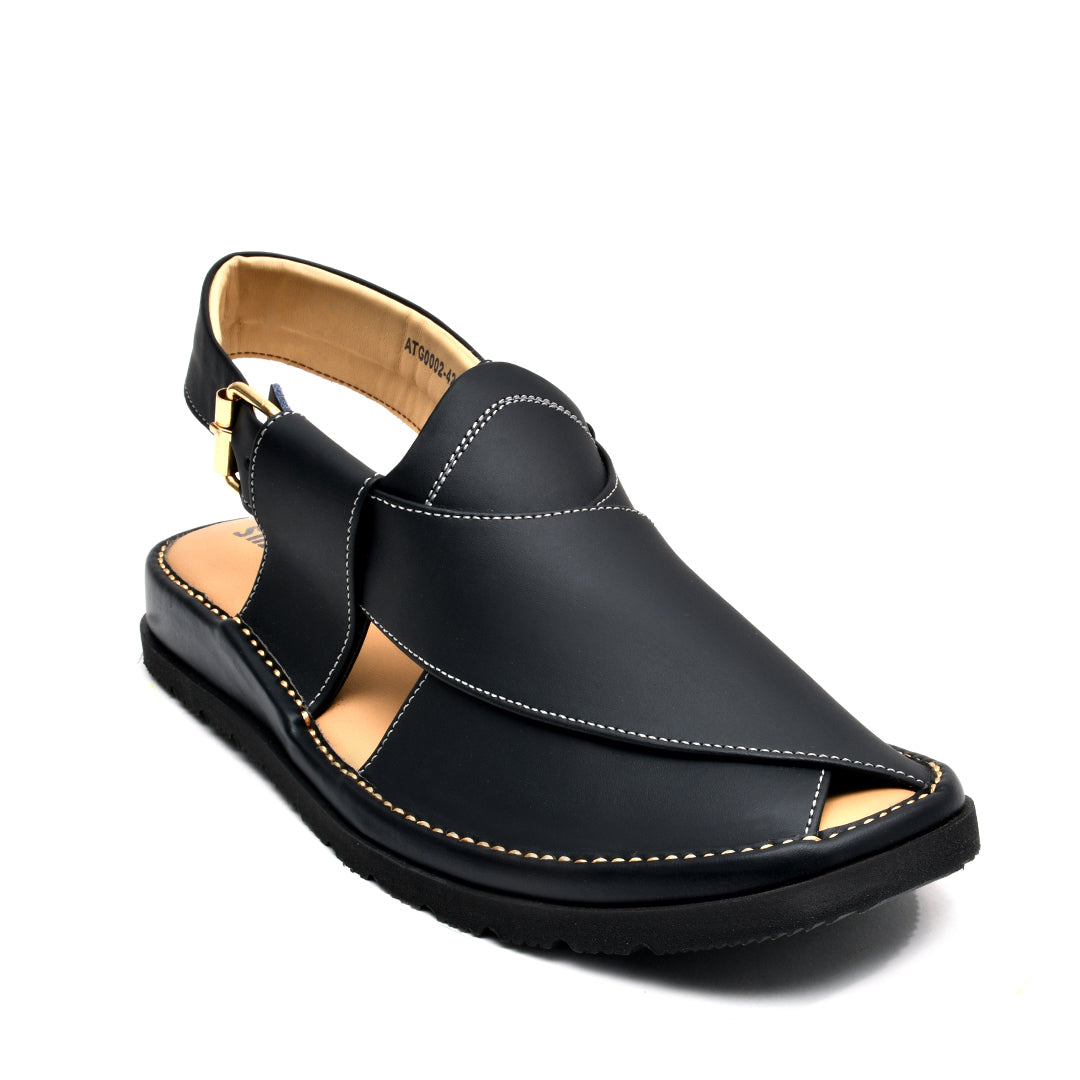 LEATHER PESHAWARI CHAPPAL - ATG0002 - BLACK