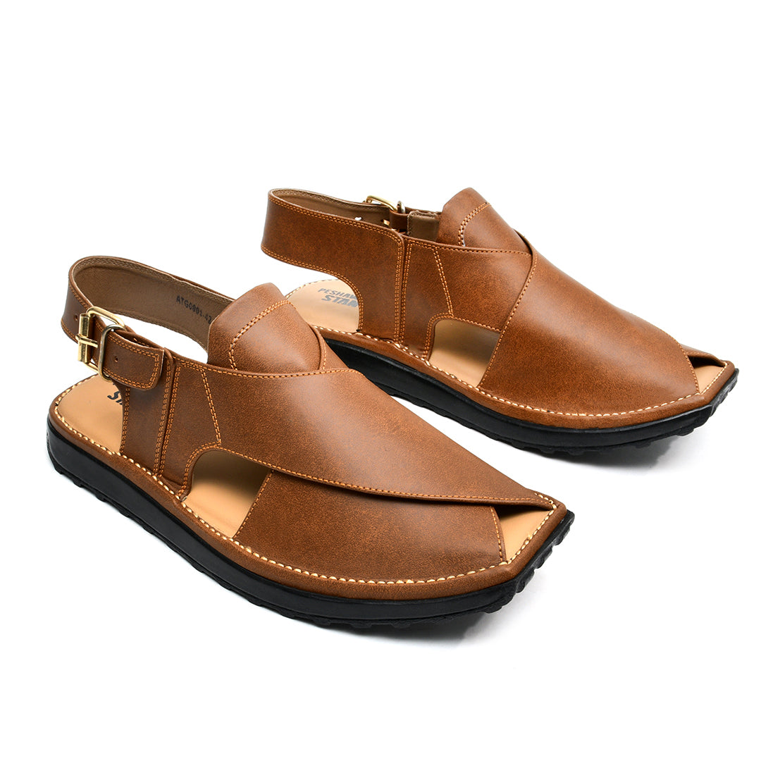LEATHER PESHAWARI CHAPPAL - ATG0001 - MUSTARD