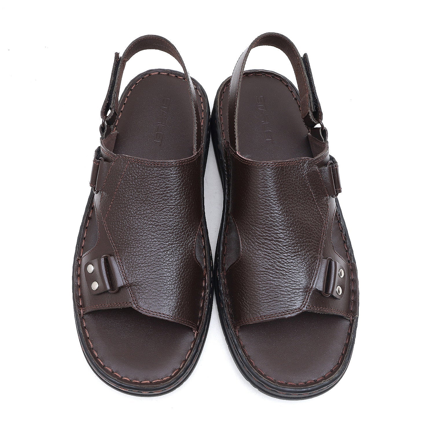 LEATHER SANDAL - 04051 BROWN