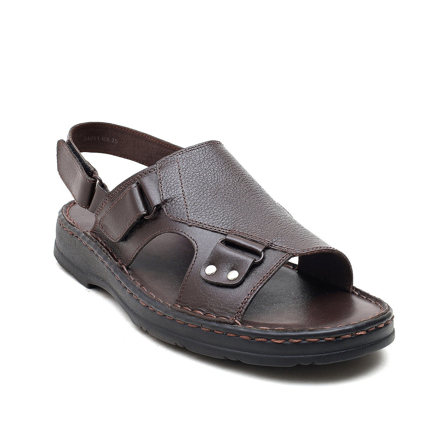 LEATHER SANDAL - 04051 BROWN