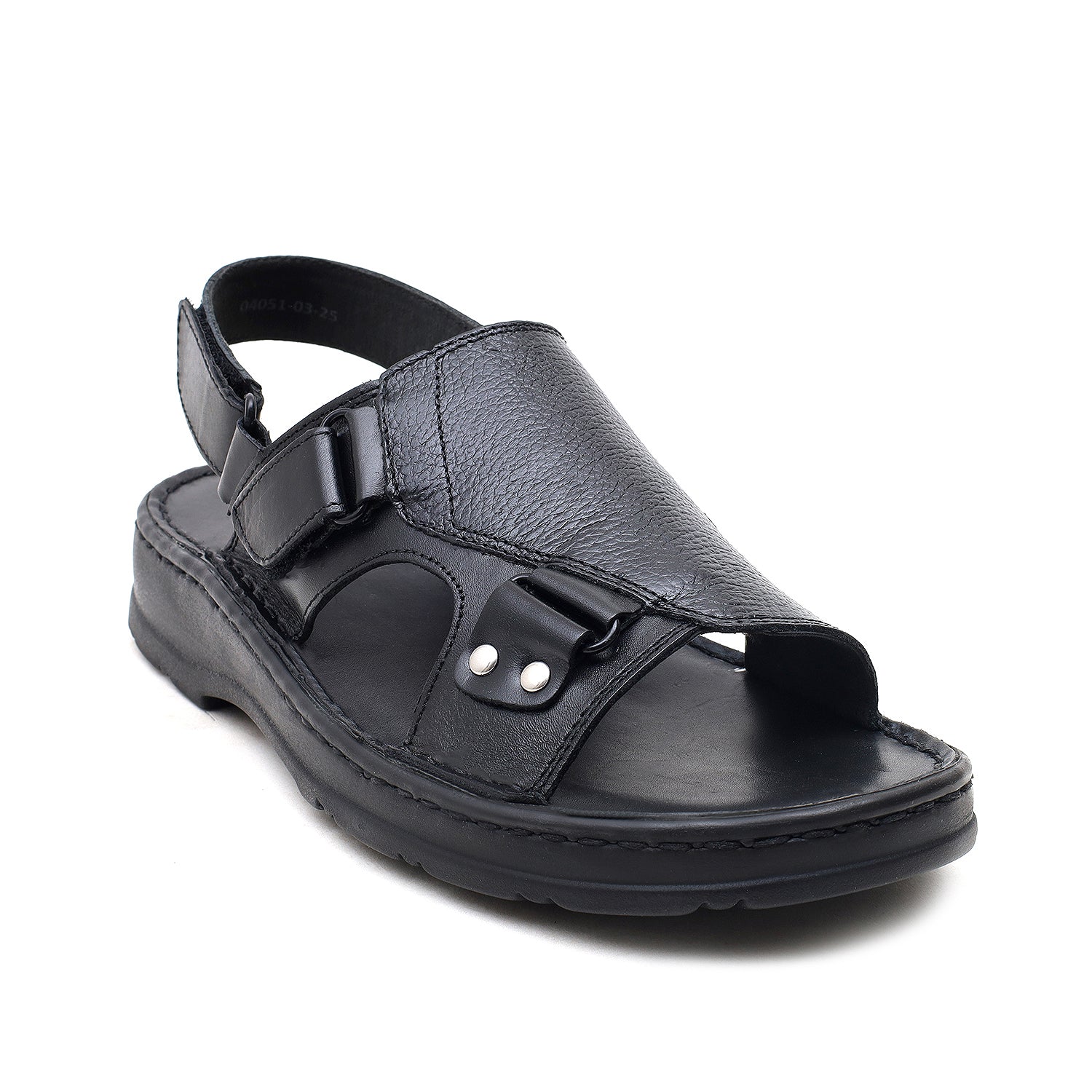 LEATHER SANDAL - 04051 BLACK