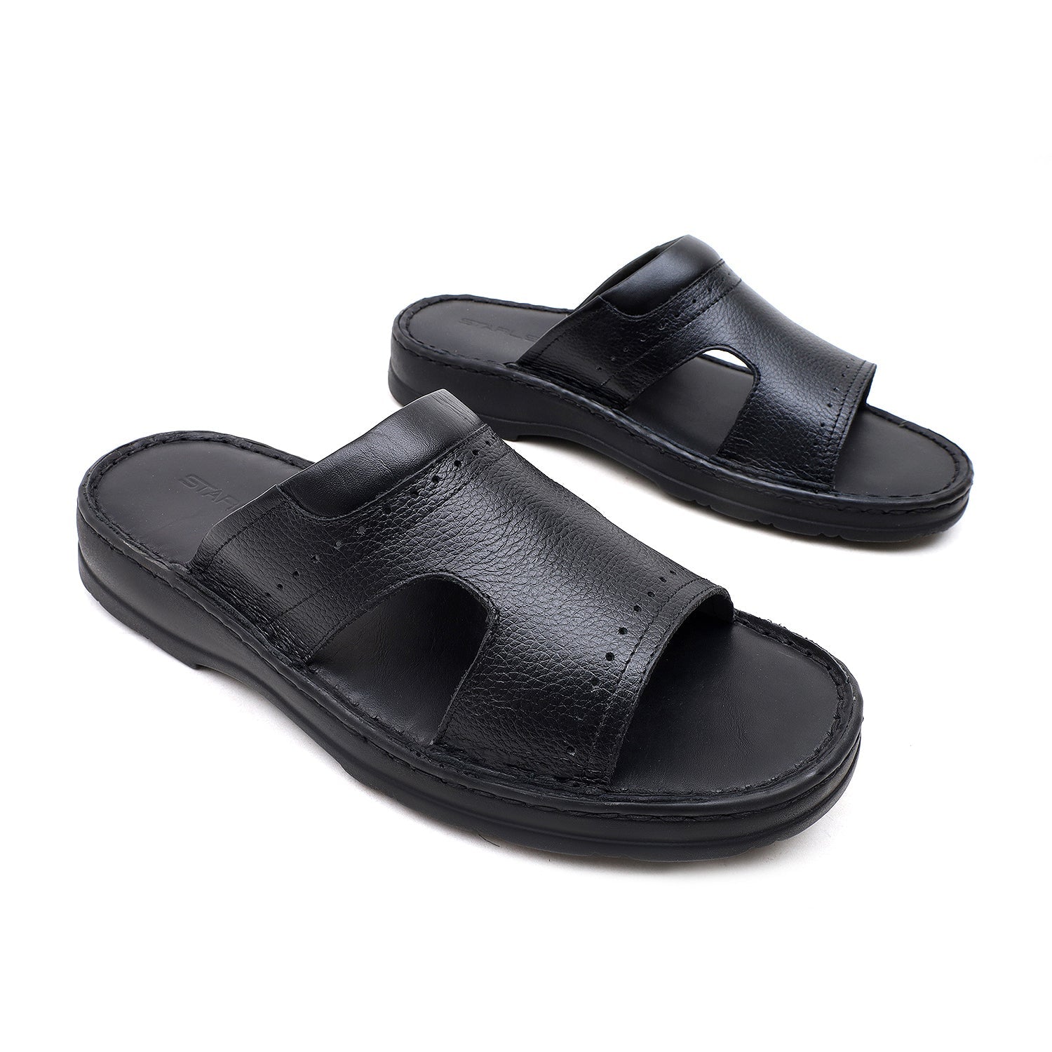LEATHER SLIPPER - 04034 BLACK