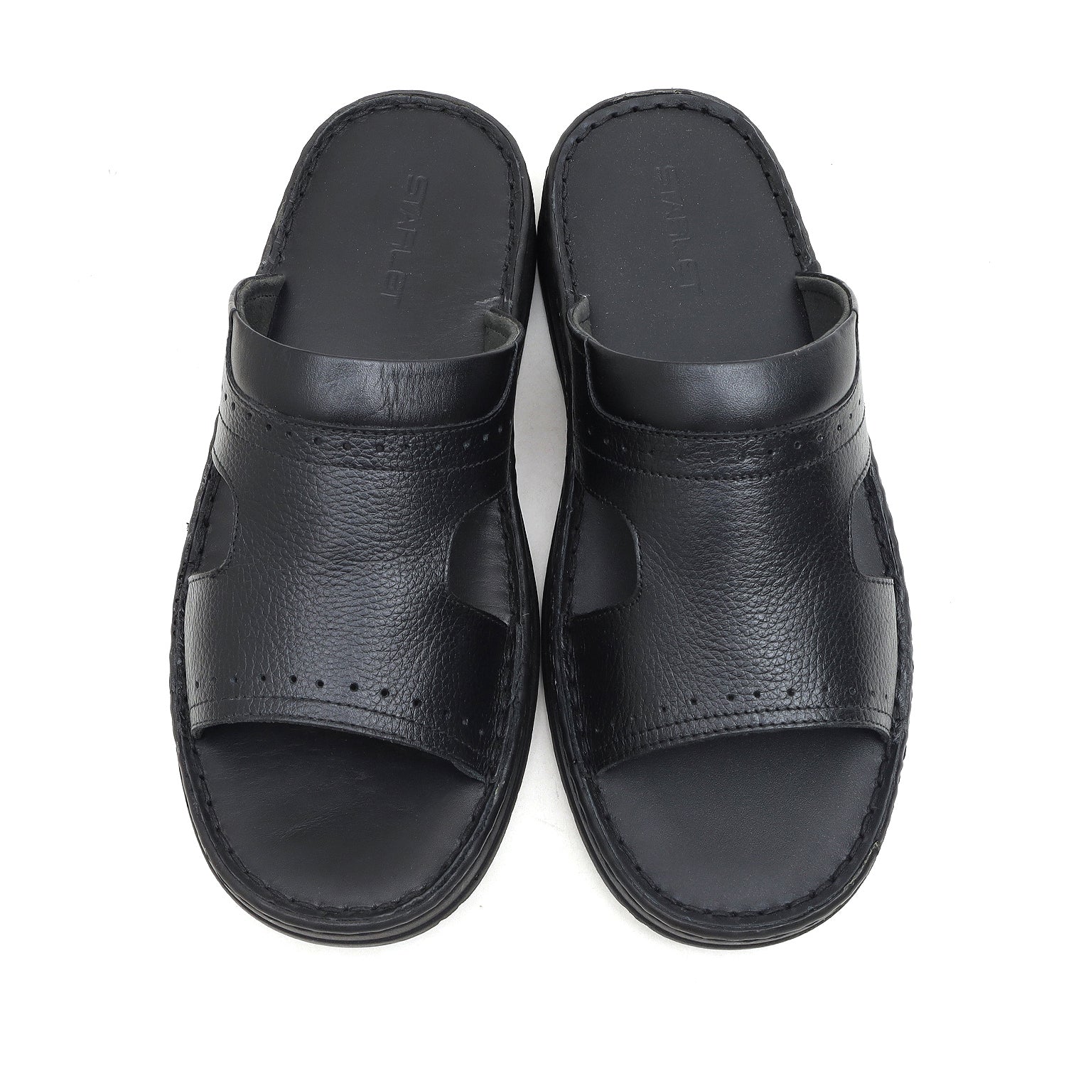 LEATHER SLIPPER - 04034 BLACK