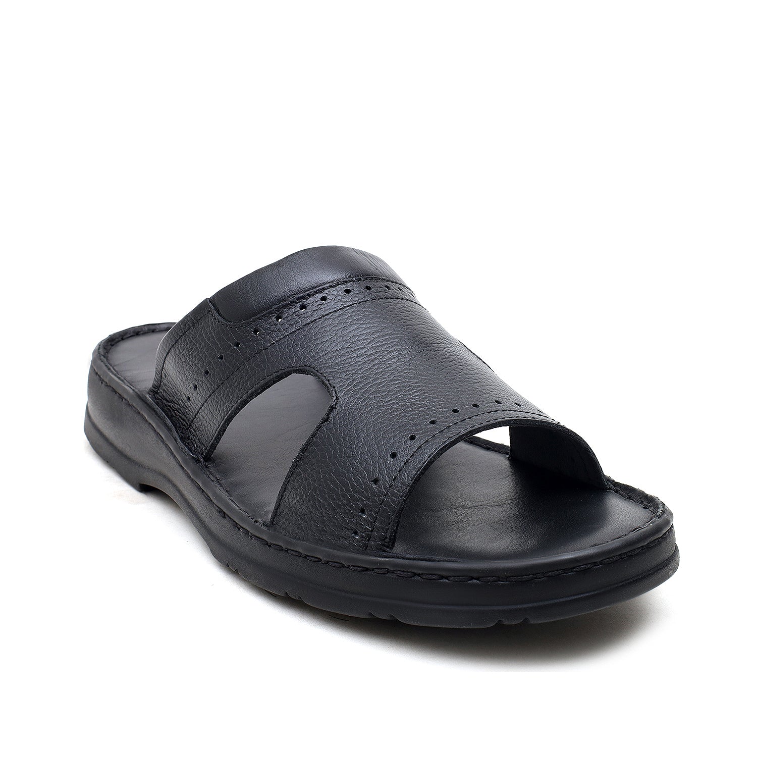 LEATHER SLIPPER - 04034 BLACK