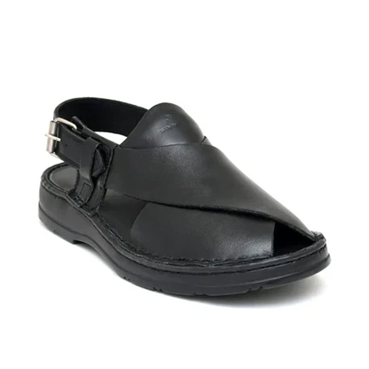 LEATHER PESHAWARI  CHAPPAL - 4006 BLACK