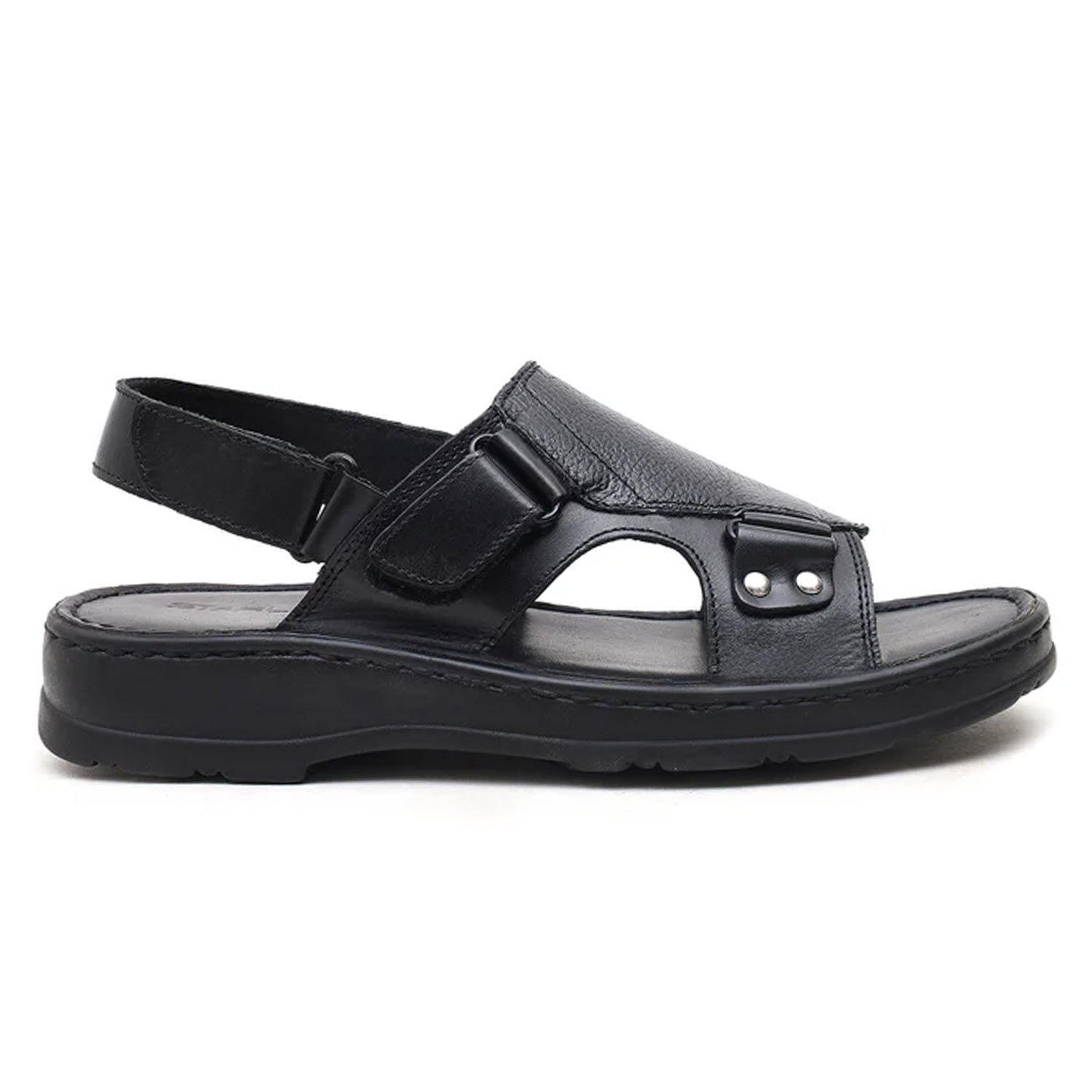 LEATHER SANDAL - 04051 BLACK