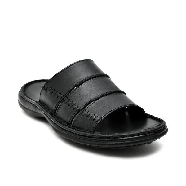 LEATHER SLIPPER - 6042 BLACK