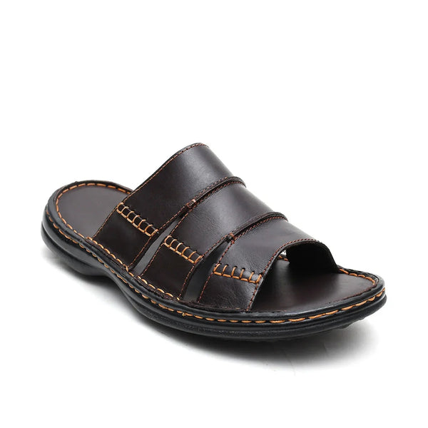 LEATHER SLIPPER - 6042 BROWN