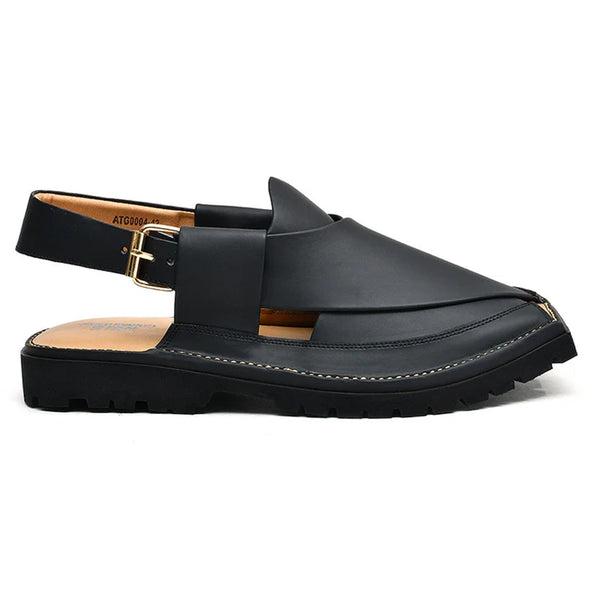 LEATHER PESHAWARI CHAPPAL - ATG0004 - BLACK