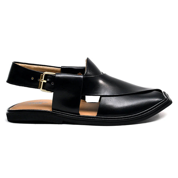 LEATHER PESHAWARI CHAPPAL - ATG0003 - BLACK