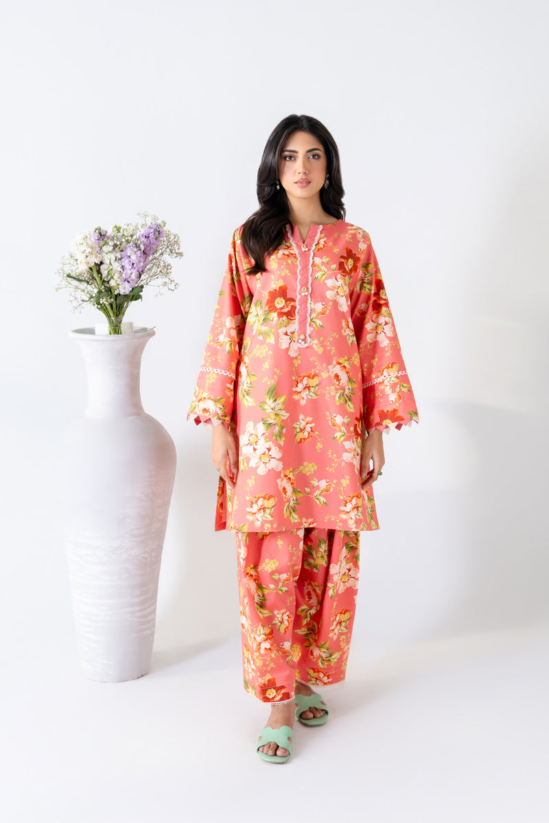 2 PIECE - PRINTED LAWN SUIT - MASHQ