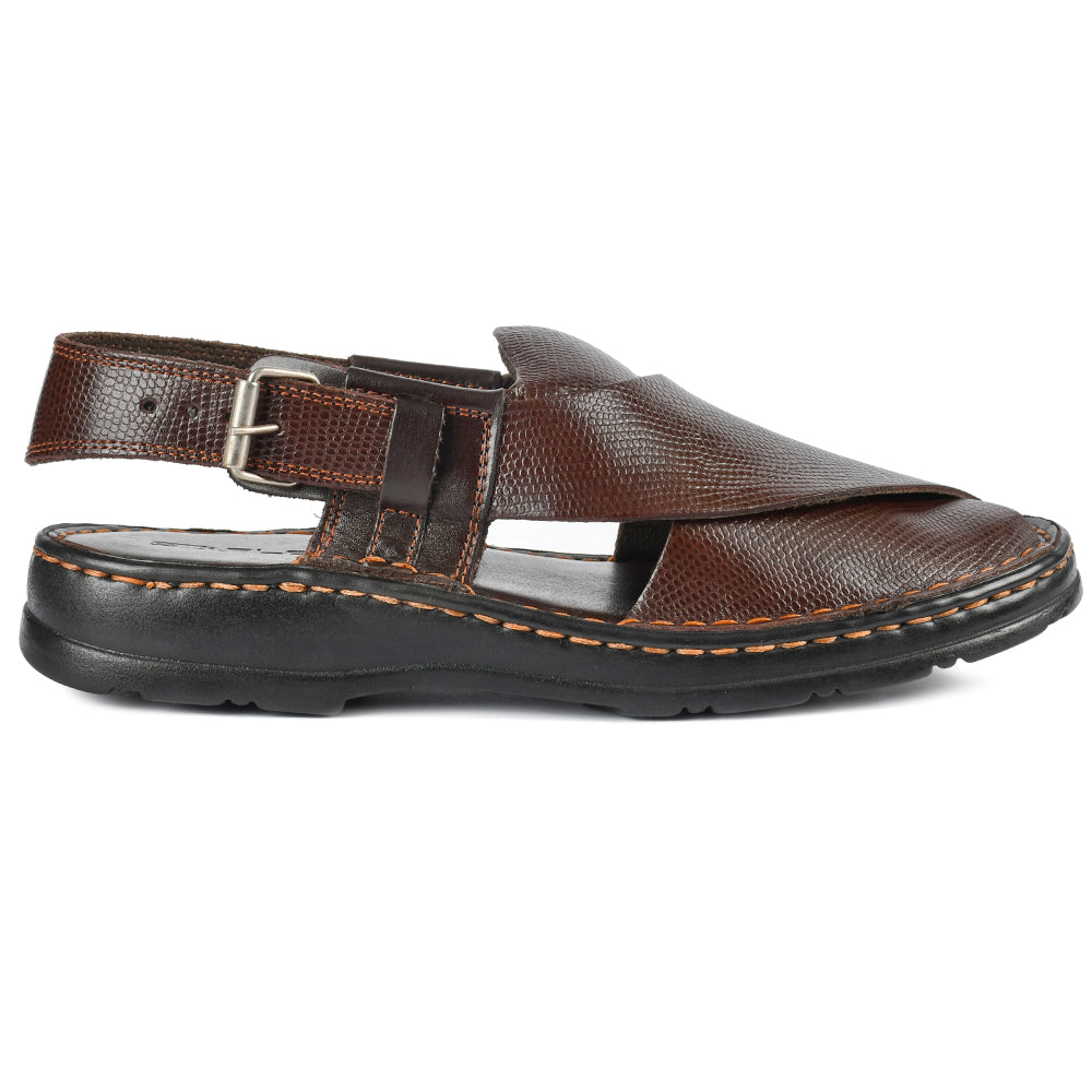 LEATHER PESHAWARI CHAPPAL - 4021 BROWN