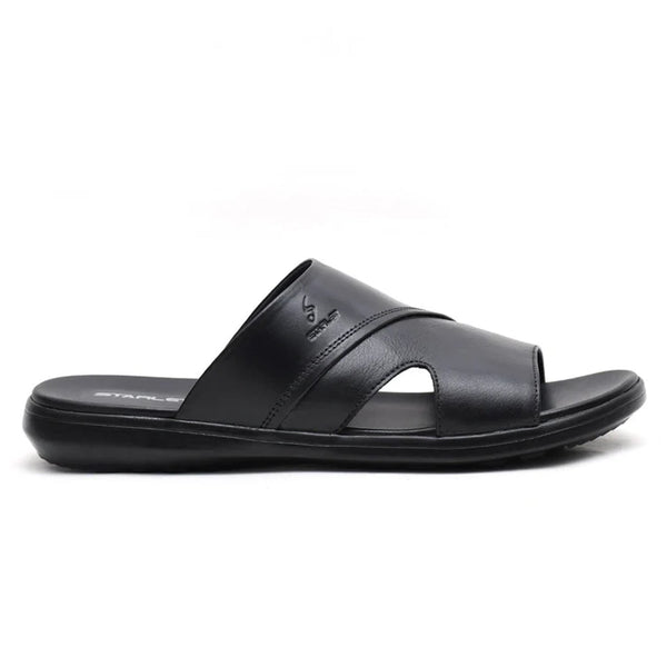 LEATHER SLIPPER - VCT-002 BLACK