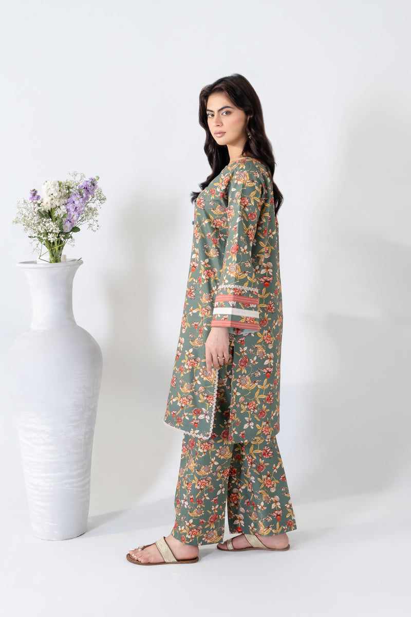 2 PIECE - PRINTED LAWN SUIT - DAISY