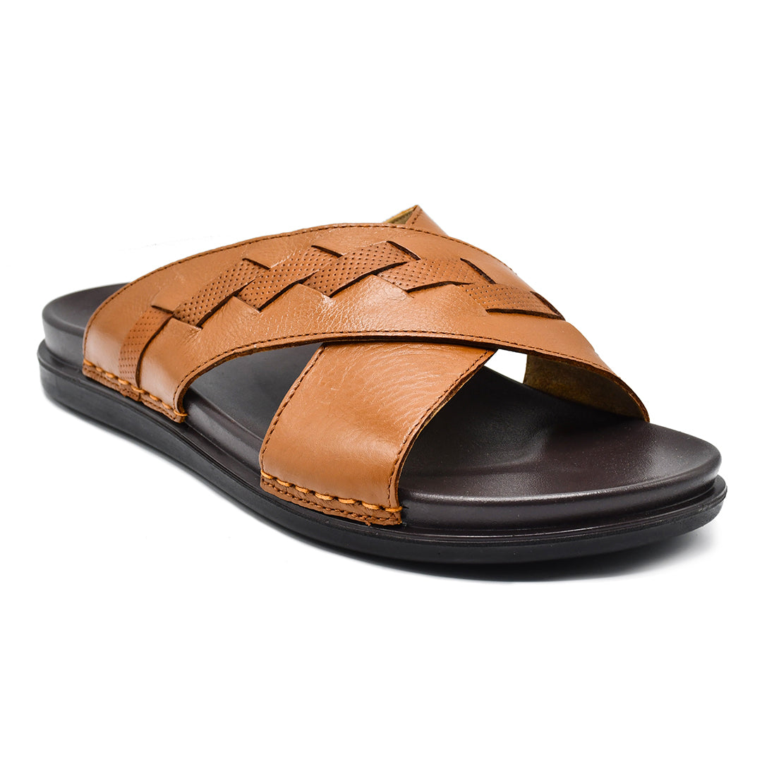 LEATHER SLIPPER - AR-009 TAN