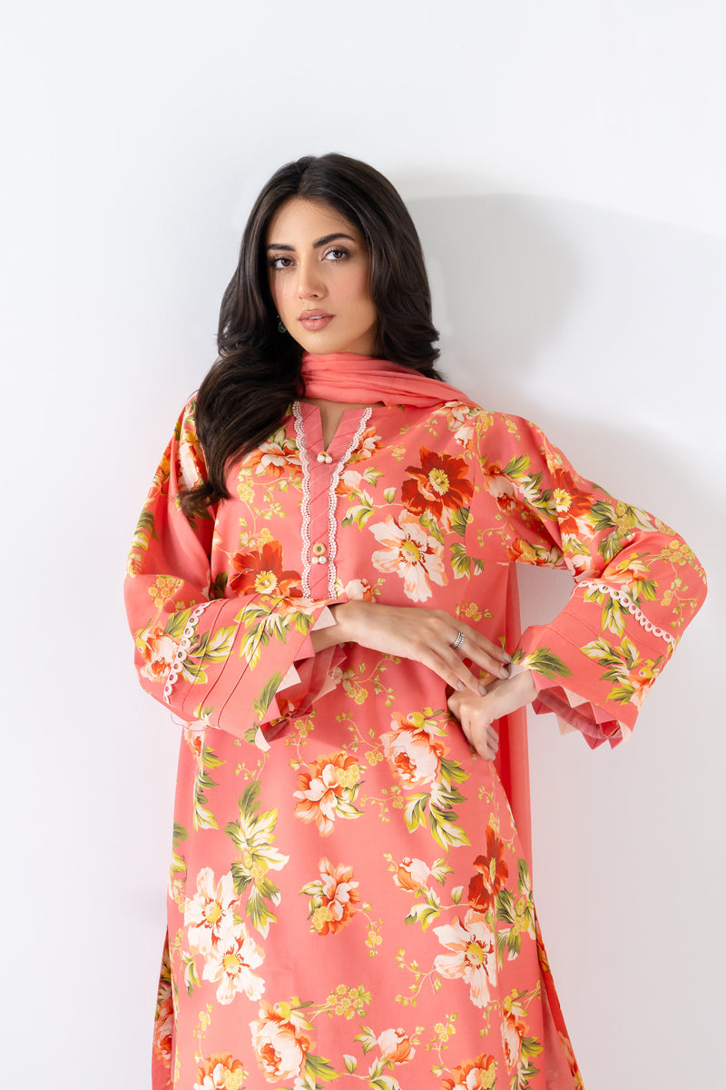 2 PIECE - PRINTED LAWN SUIT - MASHQ