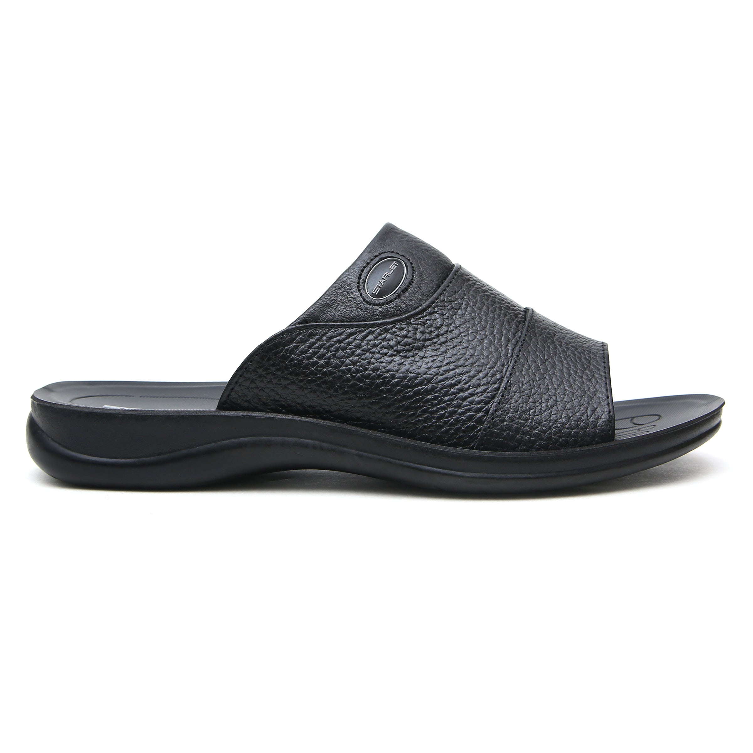 LEATHER SLIPPER - RF-136 BLACK