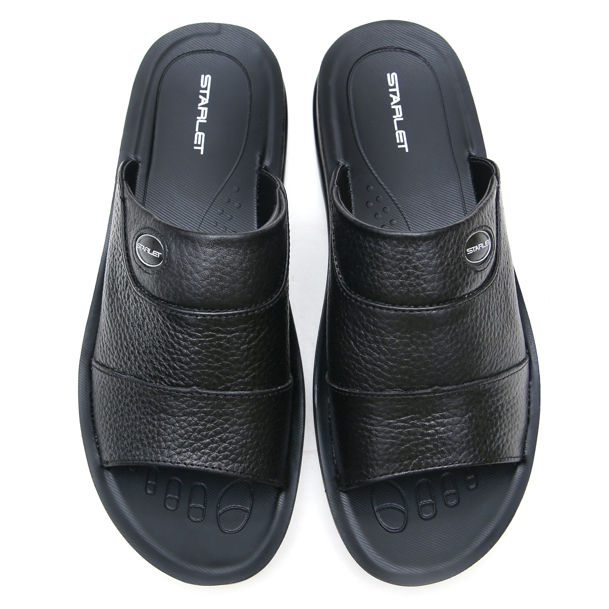 LEATHER SLIPPER - RF-136 BLACK
