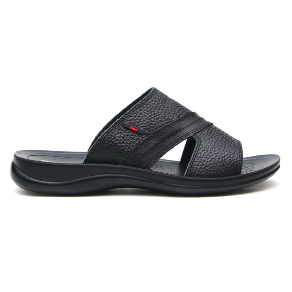 LEATHER SLIPPER - SP-323 BLACK