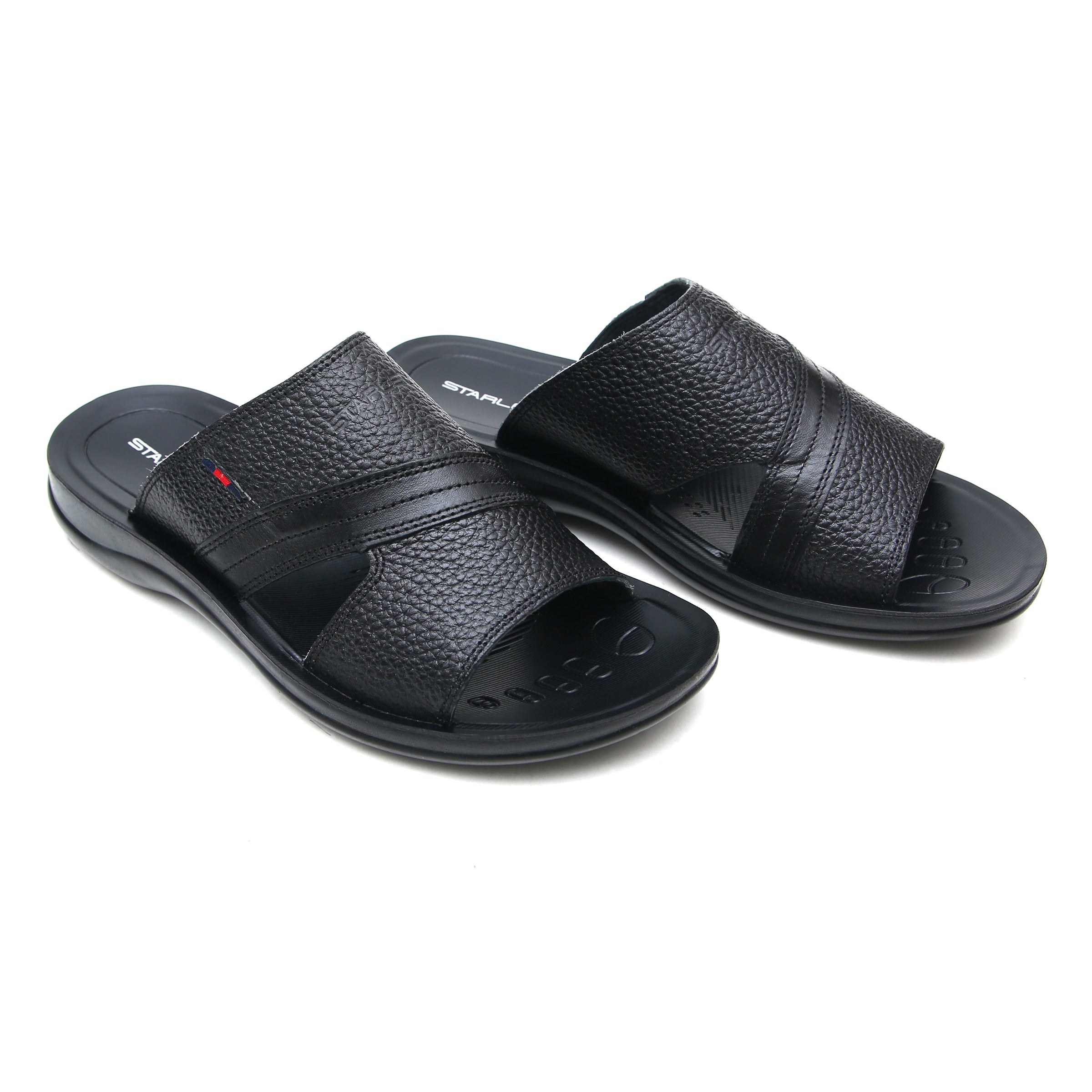 LEATHER SLIPPER - SP-323 BLACK