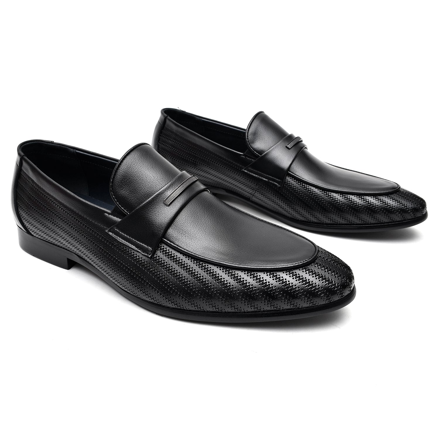 LEATHER SHOES - 7378-A4 BLACK