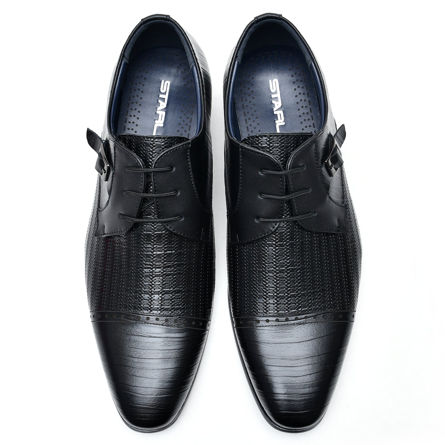 LEATHER SHOES - A1278-6 BLACK