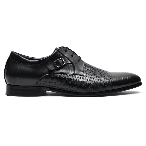 LEATHER SHOES - A1278-6 BLACK