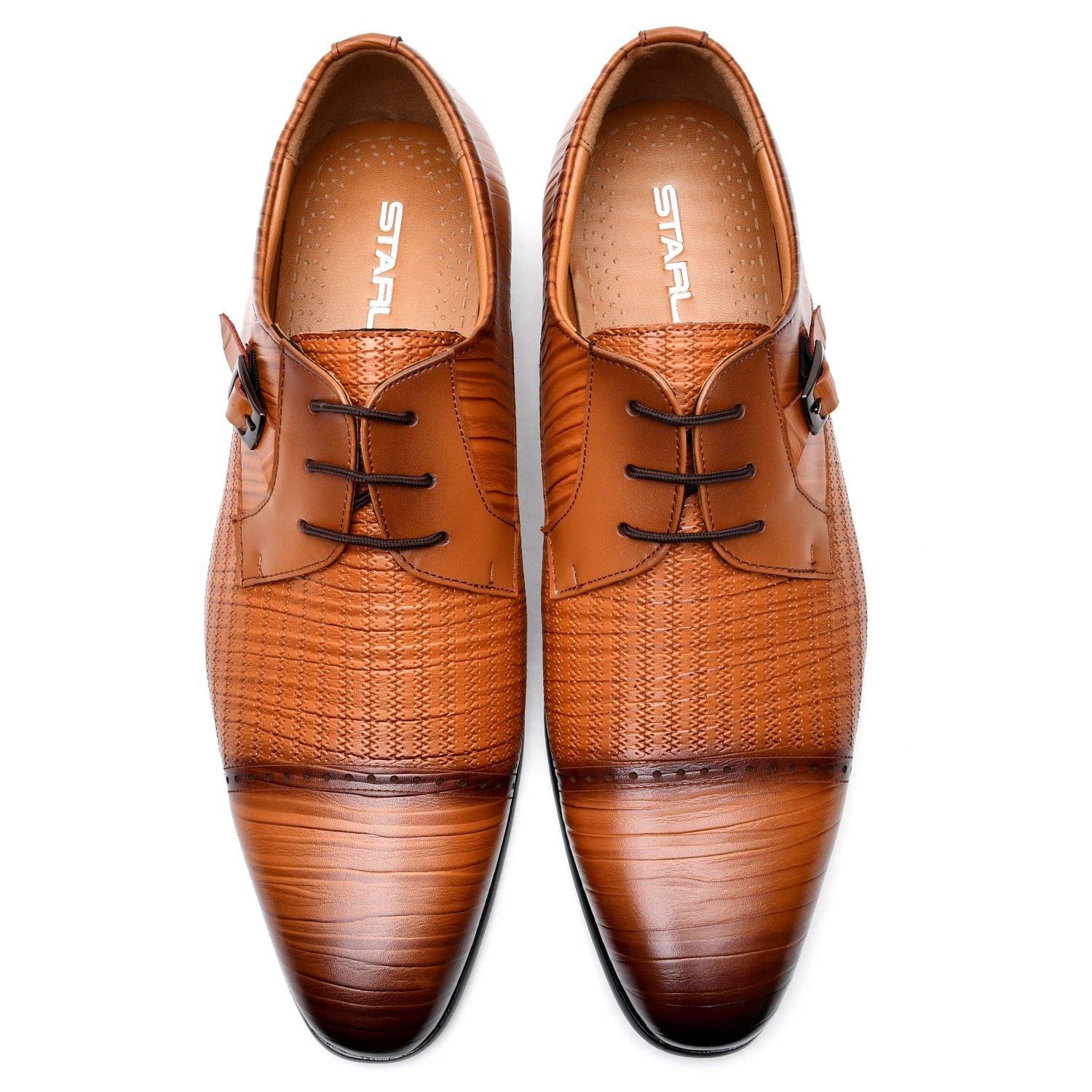 LEATHER SHOES - A1278-6 BROWN