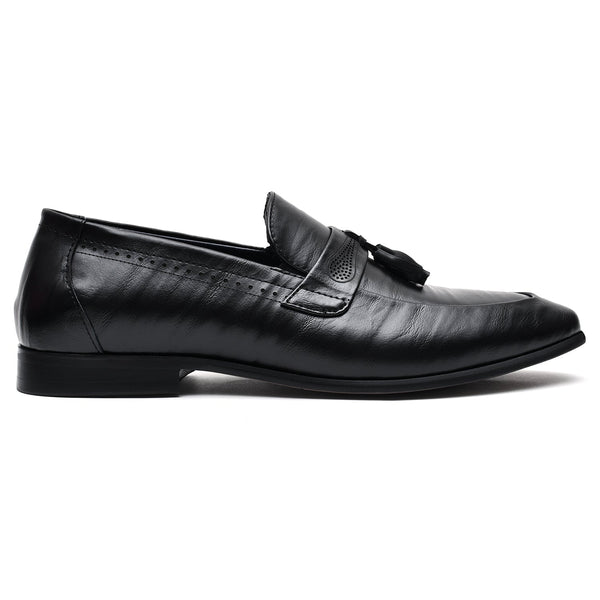 LEATHER SHOES - A9133-7A BLACK