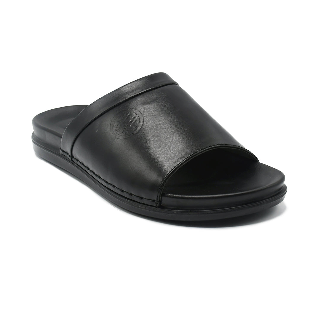 LEATHER SLIPPER - AR-005 BLACK