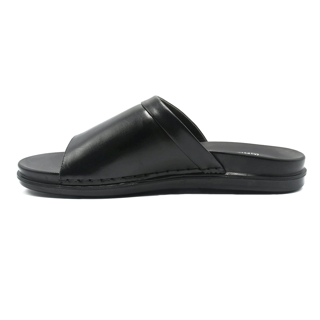 LEATHER SLIPPER - AR-005 BLACK
