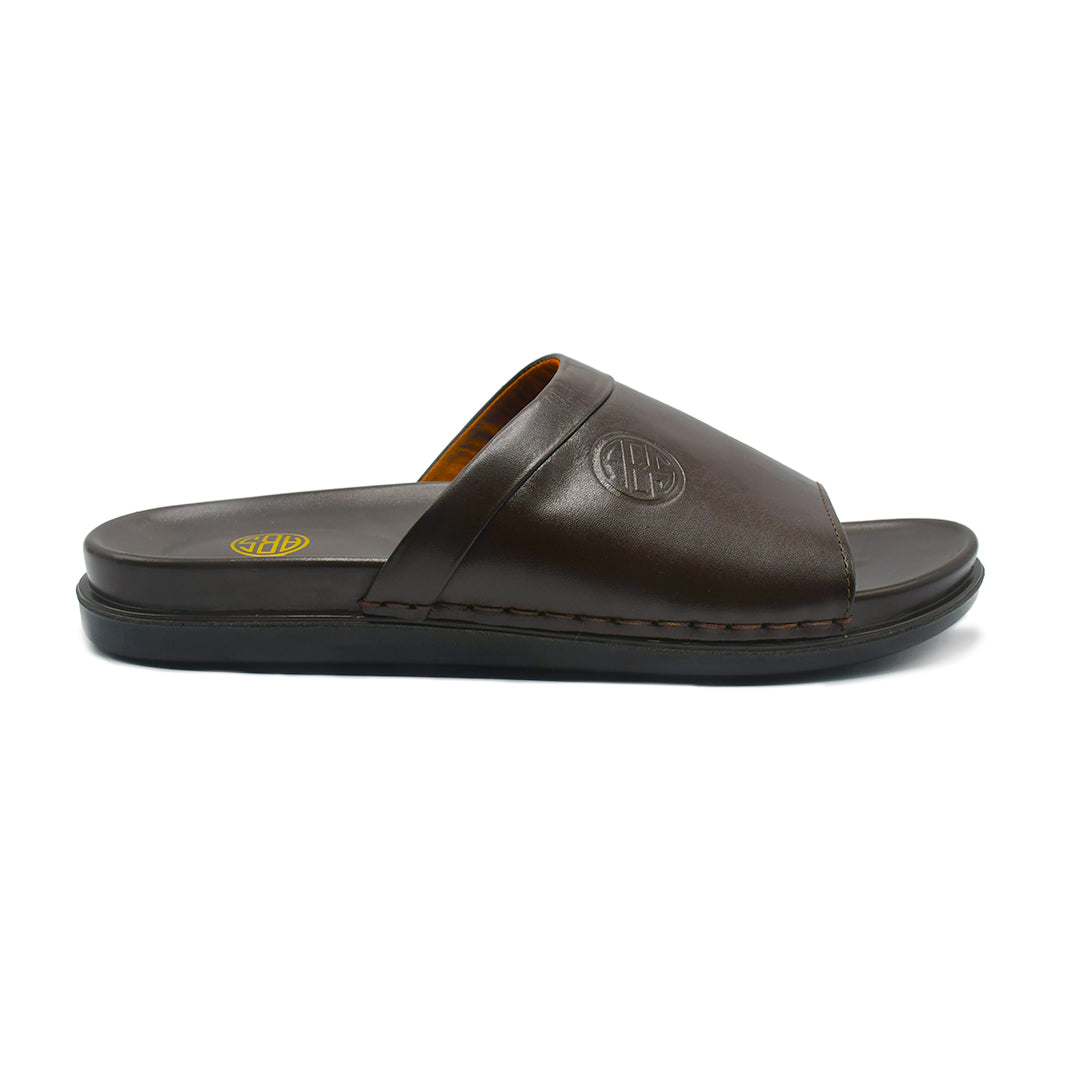 LEATHER SLIPPER - AR-005 BROWN