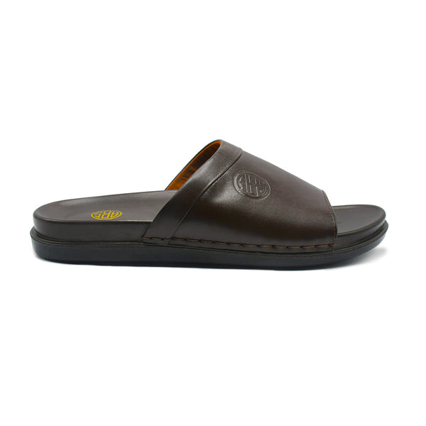 LEATHER SLIPPER - AR-005 BROWN