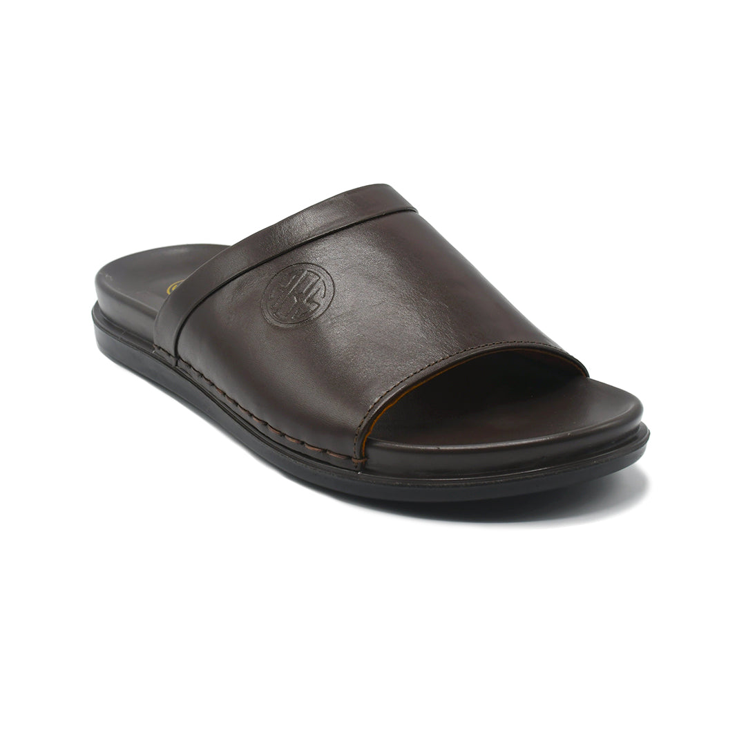 LEATHER SLIPPER - AR-005 BROWN